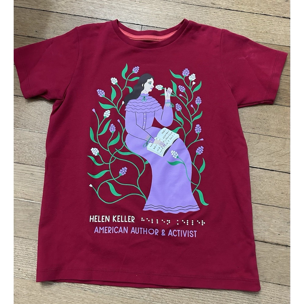 Piccolina Helen Keller Girls Red Short Sleeve Shirt Size 8 Trailblazer Series